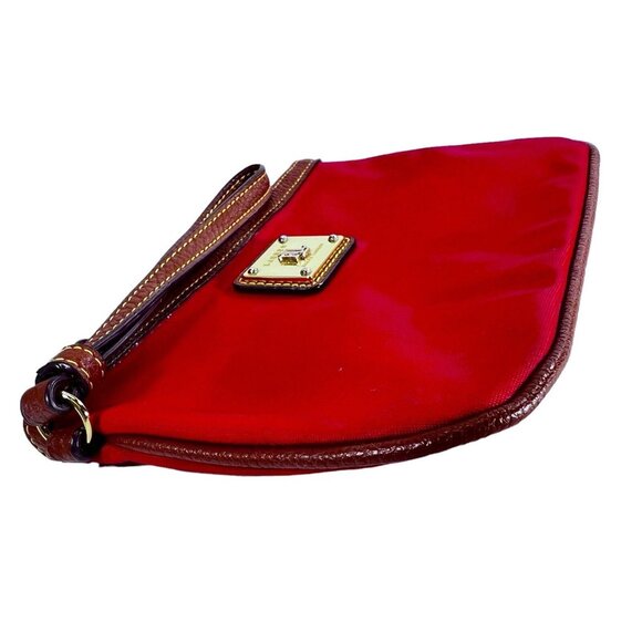 Ralph Lauren Red Makeup Toiletry Cosmetic Small Travel Pouch Bag Leather Strap - Picture 13 of 13